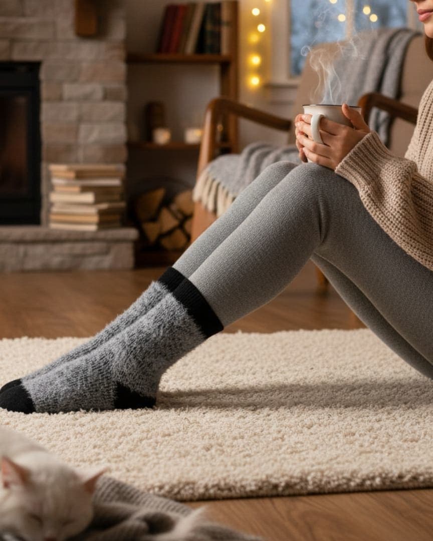 Charcoal & Jet Black Alpine Solstice Heavy-Knit Thermal Marl Slipper Socks1