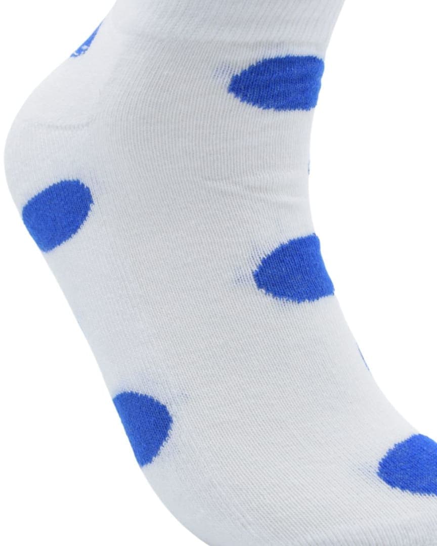 White Ankle Socks with Blue Polka Dots – Fun and Comfy Everyday Style hover