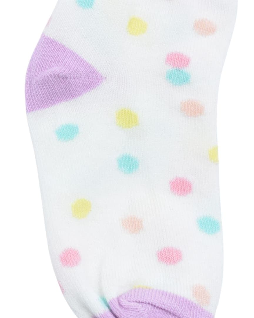 White Ankle Socks with Pastel Polka Dots – Soft & Cute Everyday Wear hover